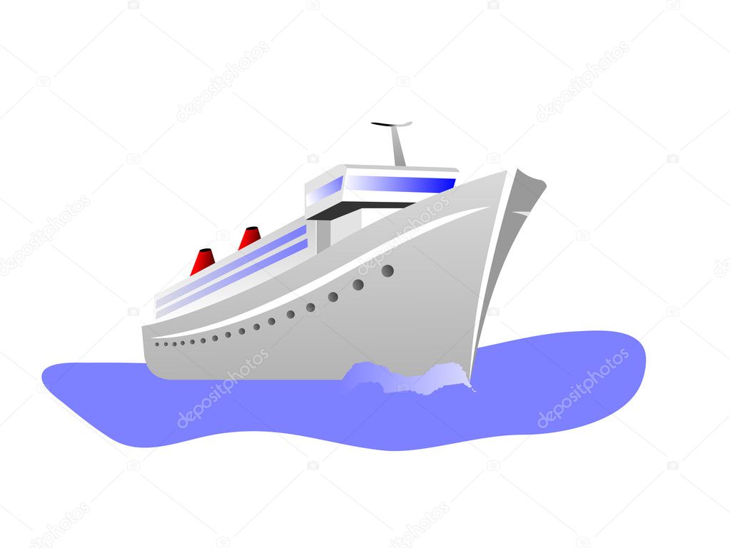 A Vector illustration of a cruise ship