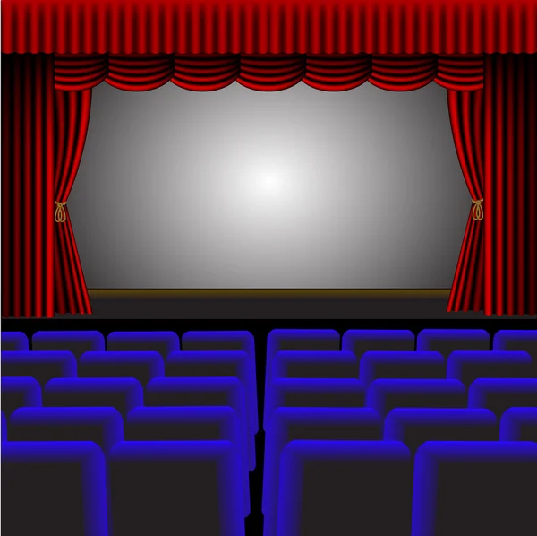 Un teatro vettoriale o un'illustrazione cinematografica — Vettoriale Stock