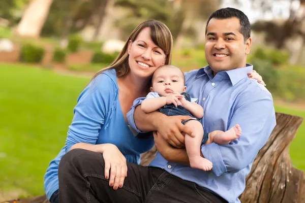 Happy Mixed Race Family Posing for A Portrait — Stock Photo, Image