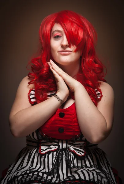 Vonzó vörös hajú nő portré — Stock Fotó