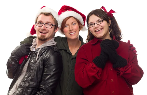 Three Friends Wearing Warm Holiday Attire — Stock Photo, Image