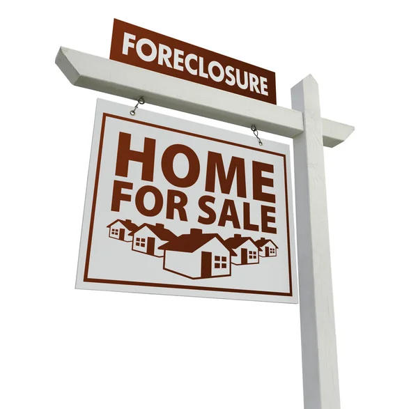Beyaz foreclosure satılık emlak ev kayıt üzerine beyaz — Stok fotoğraf