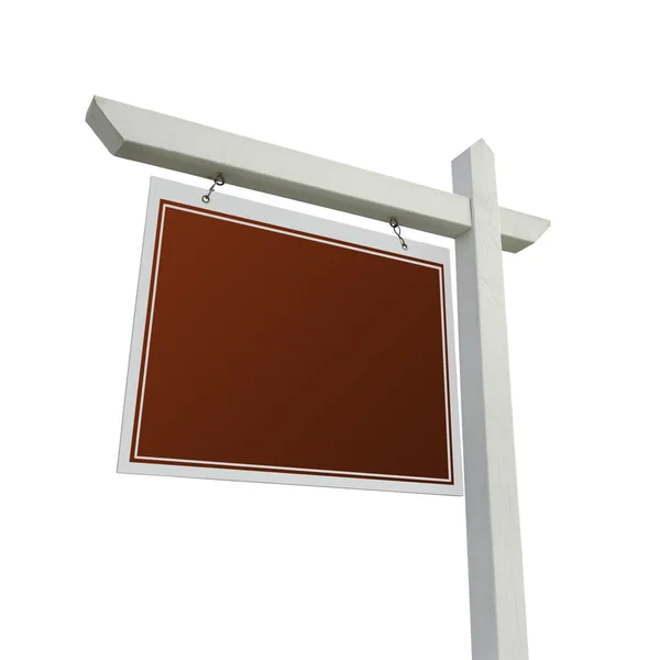 Blank Red Real Estate Sign on White — Stock Photo, Image