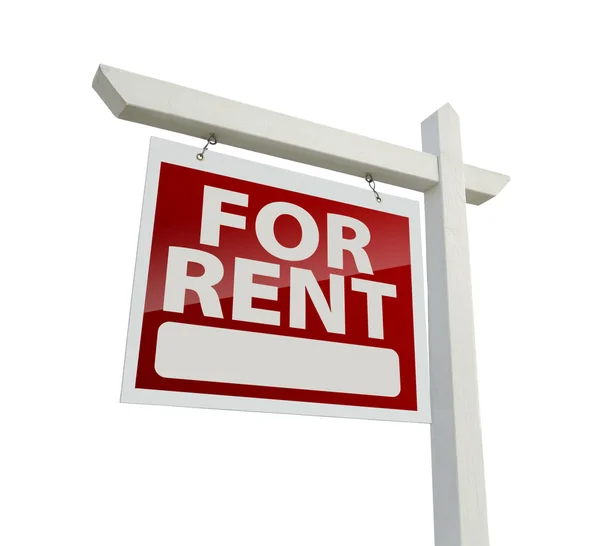 Left Facing For Rent Real Estate Sign on White — Stock Photo, Image