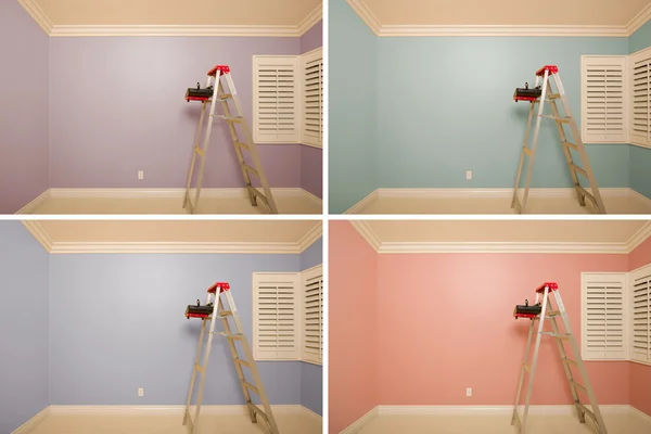 Set of Empty Rooms Painted in Variety of Colors — Stock Photo, Image