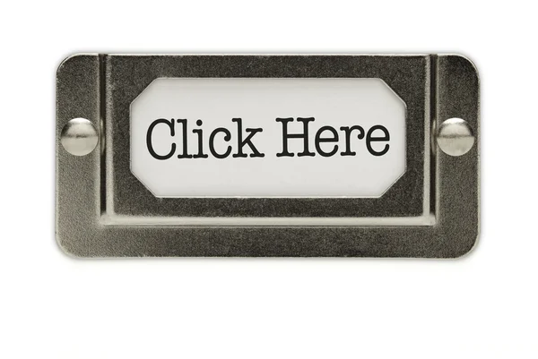 Click Here File Drawer Label — Stock Photo, Image
