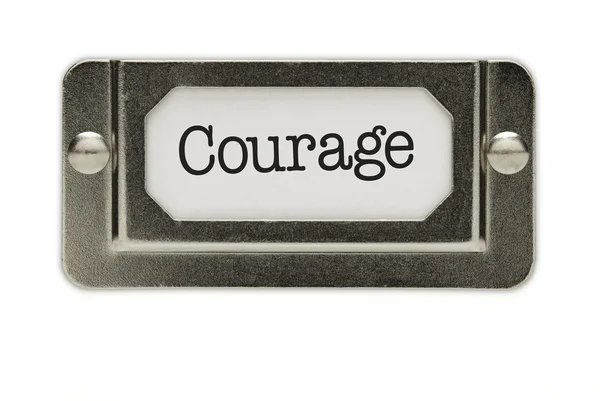 Etiqueta de gaveta de arquivo de coragem — Fotografia de Stock