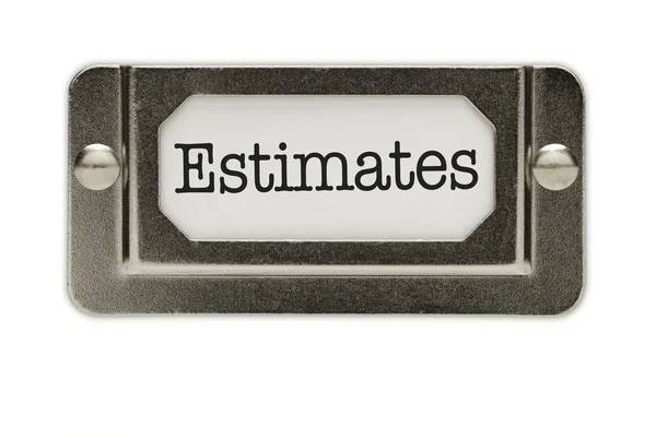 Etiqueta de gaveta de arquivo de estimativas — Fotografia de Stock