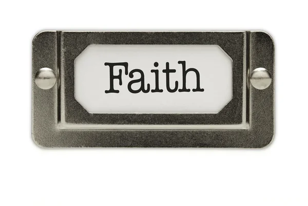Etiqueta de cajón de archivo Faith — Foto de Stock