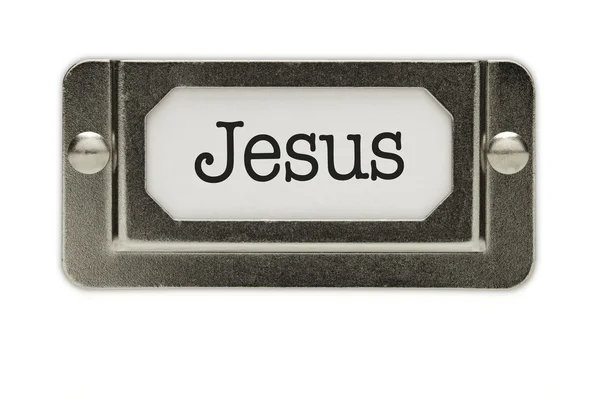 Jesus fil låda etikett — Stockfoto