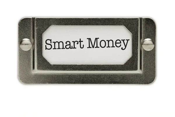 Smarta pengar fil låda etikett — Stockfoto