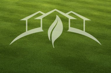 Green House Ghosted Over Fresh Cut Grass clipart