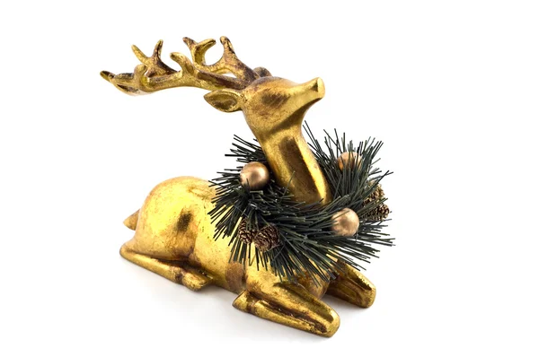 Ornamento de renas douradas — Fotografia de Stock