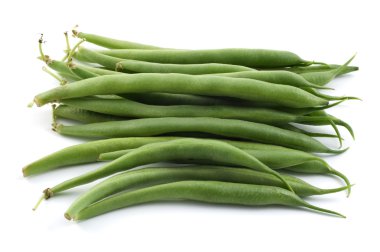 Bunch of raw bush beans isolated on white background clipart