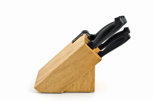 Trä kniv block — Stockfoto