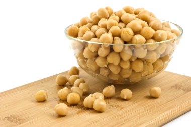 Chick peas in glass dish clipart