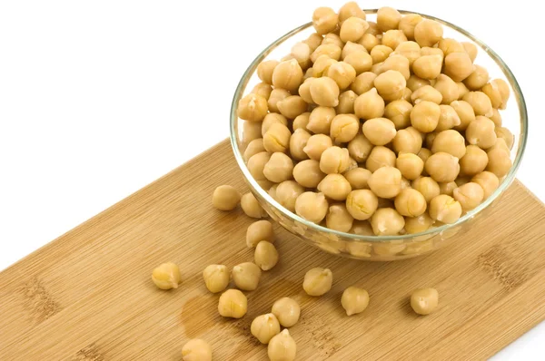 Chickpeas in glass dish Stock Picture