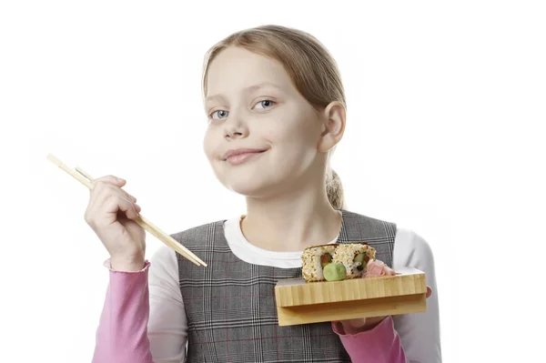 Dziewczyna z sushi — Zdjęcie stockowe