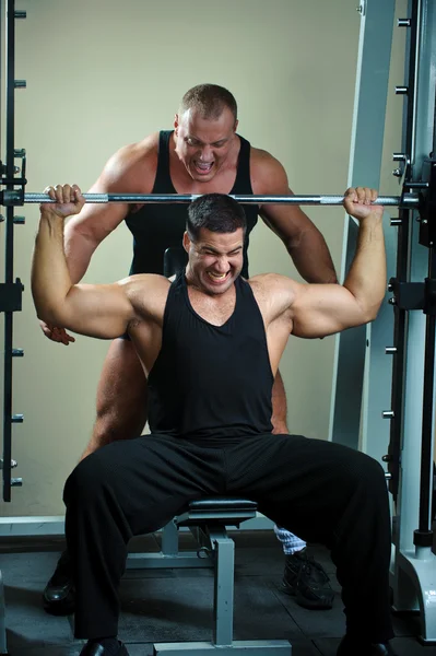 Bodybuilders training in gym — Stock Photo, Image