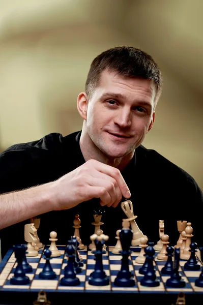 Portrait of a chess player — Stock Photo, Image