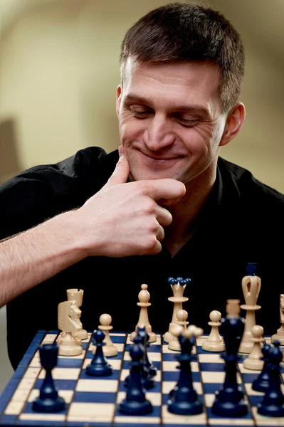 stock image Chess player at a chess board