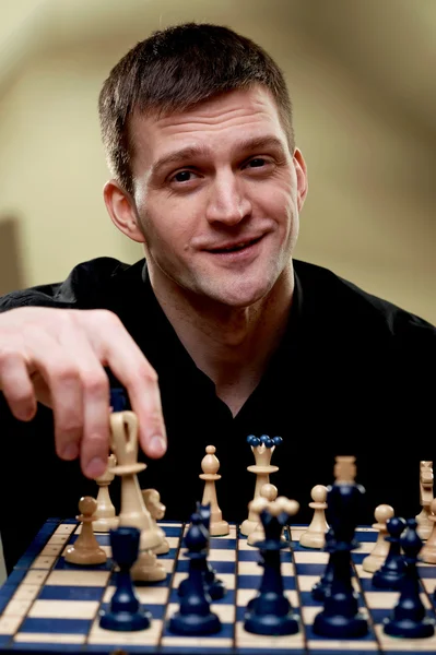Jucător Șah Tablă Șah — Fotografie, imagine de stoc