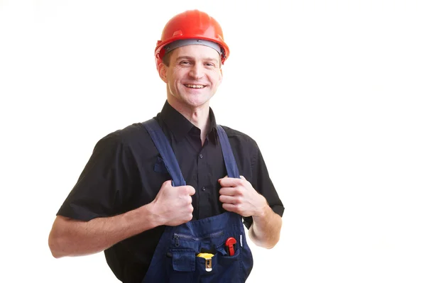 Arbeiter mit rotem Hut — Stockfoto