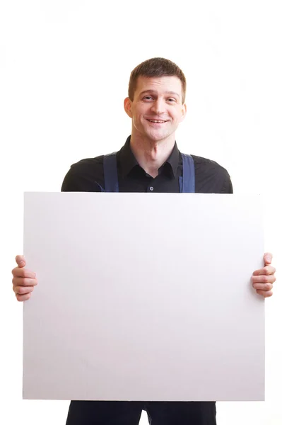 Portrait Blank White Card Isolated White — Stock Photo, Image