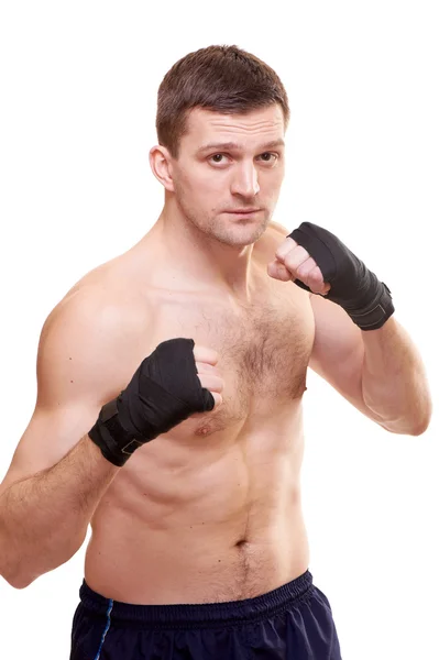 Bir tekme boksör portresi — Stok fotoğraf