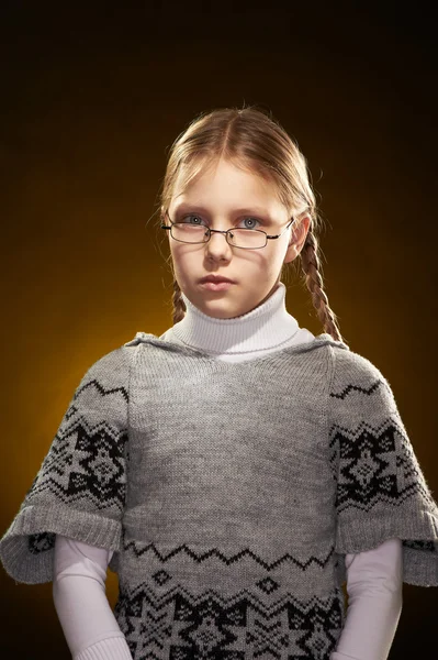 Portrait Sad Little Girl — Stock Photo, Image