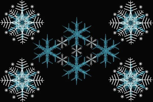 Texture of beautiful snowflakes — Stock Photo, Image