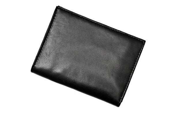Černá peněženka izolovaných na bílém — Stock fotografie