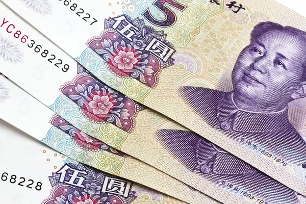 Tło chińskich pieniędzy - 5 yuanów — Zdjęcie stockowe