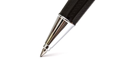 Black Ball Point Pen Isolated On White clipart