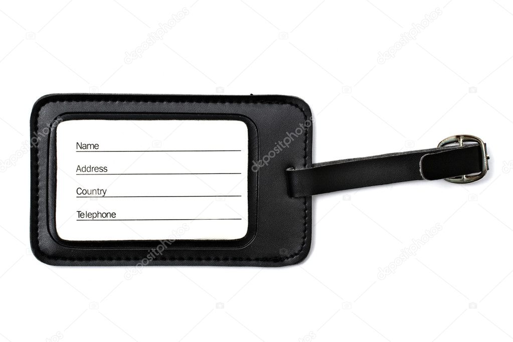 Luggage tag isolated on white