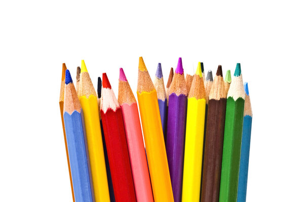 Colorful pencils on focus