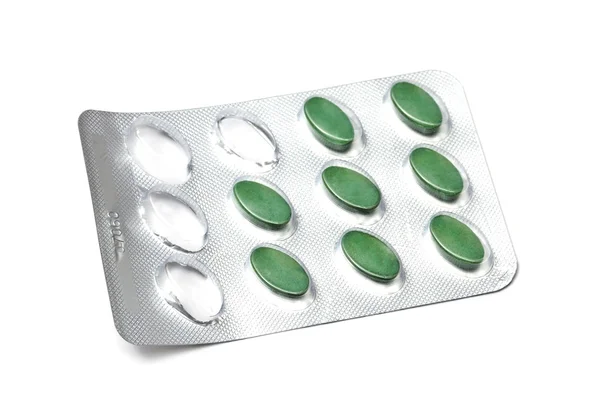 Zöld tabletták — Stock Fotó