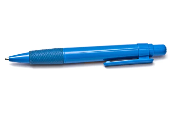 Caneta esferográfica azul close-up — Fotografia de Stock
