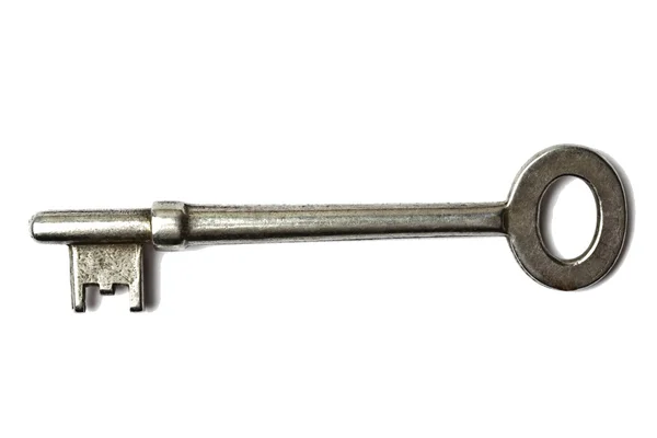 Starý Klíč Izolované Bílém Pozadí — Stock fotografie