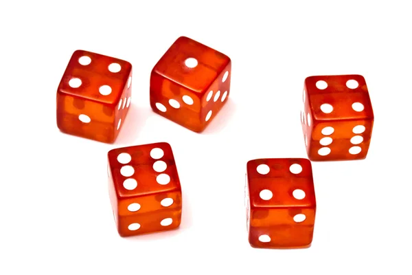 Red Dice Isolated White Background — Stock Photo, Image