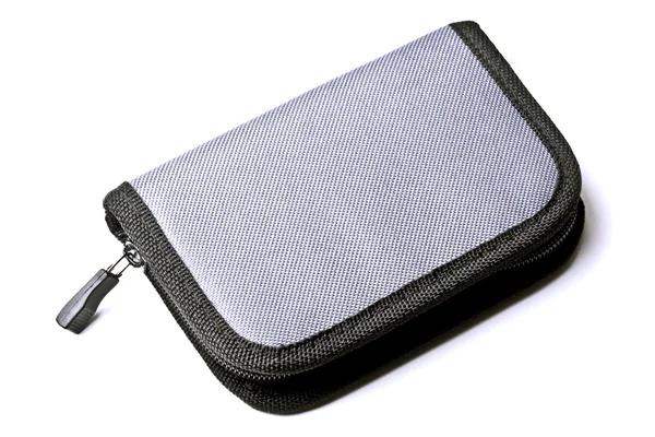 白い背景上に分離されてシンプルな灰色の財布 — ストック写真