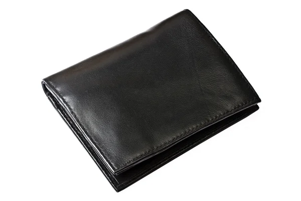 Svart plånbok isolerad på vit — Stockfoto