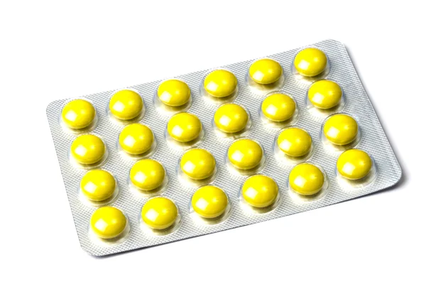 Sada pilulek izolovaných na bílém — Stock fotografie