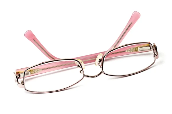 Beyaz Arka Plan Üzerinde Izole Kadının Okuma Gözlükleri — Stok fotoğraf