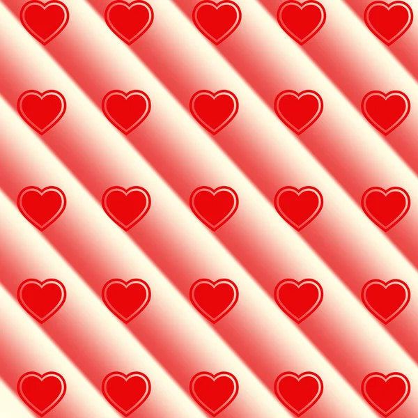 可爱的无缝红色心形图案 抽象的情人节背景 — 图库照片