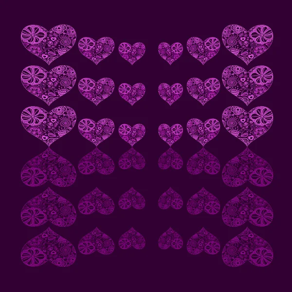 Schöne Abstrakte Herzförmige Florale Muster Hintergrund — Stockfoto