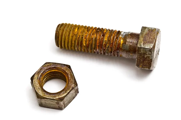 Rusty nut and bolt — Stock Photo, Image