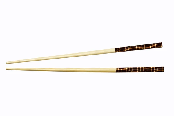 Madeira Chopsticks Isolado Fundo Branco — Fotografia de Stock
