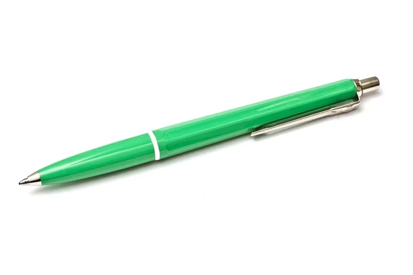 Zelené kuličkové pero — Stock fotografie