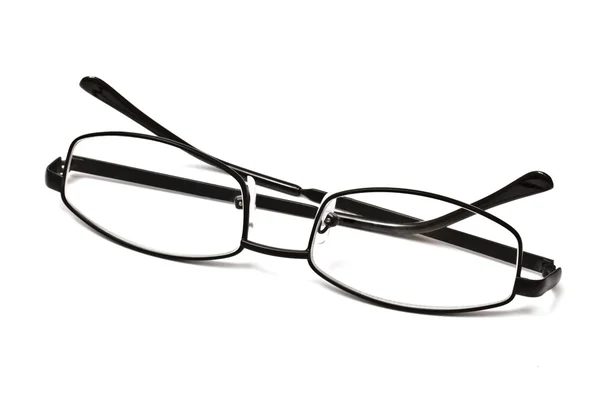 Óculos Leitura Preto Isolado Fundo Branco — Fotografia de Stock